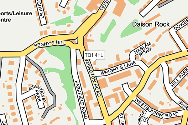 TQ1 4HL map - OS OpenMap – Local (Ordnance Survey) TQ1 4HL map - OS OpenMap – Local (Ordnance Survey)