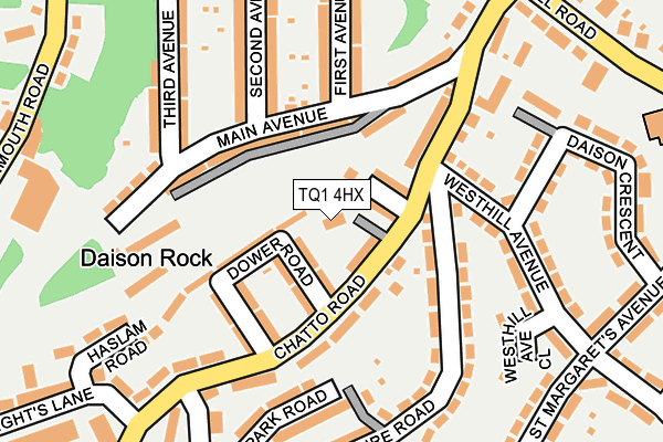 TQ1 4HX map - OS OpenMap – Local (Ordnance Survey) TQ1 4HX map - OS OpenMap – Local (Ordnance Survey)