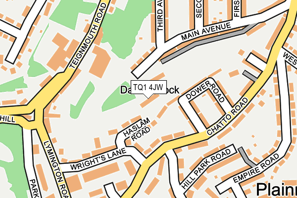 TQ1 4JW map - OS OpenMap – Local (Ordnance Survey) TQ1 4JW map - OS OpenMap – Local (Ordnance Survey)