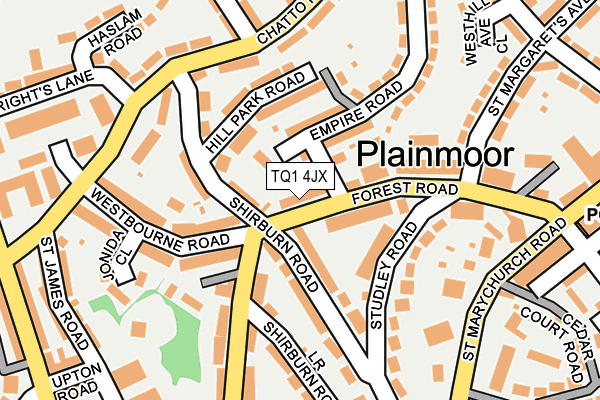 TQ1 4JX map - OS OpenMap – Local (Ordnance Survey)