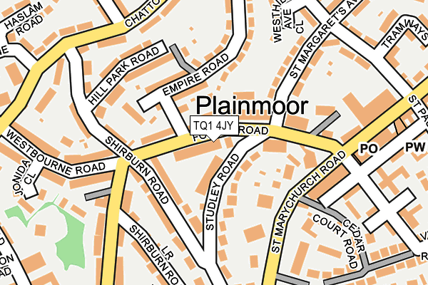 TQ1 4JY map - OS OpenMap – Local (Ordnance Survey)
