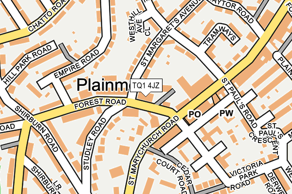 TQ1 4JZ map - OS OpenMap – Local (Ordnance Survey) TQ1 4JZ map - OS OpenMap – Local (Ordnance Survey)