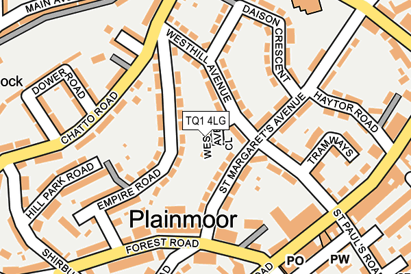 TQ1 4LG map - OS OpenMap – Local (Ordnance Survey) TQ1 4LG map - OS OpenMap – Local (Ordnance Survey)