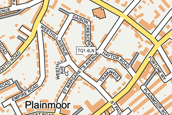 TQ1 4LN map - OS OpenMap – Local (Ordnance Survey)