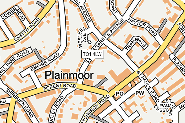 TQ1 4LW map - OS OpenMap – Local (Ordnance Survey)