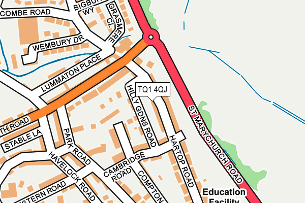 TQ1 4QJ map - OS OpenMap – Local (Ordnance Survey) TQ1 4QJ map - OS OpenMap – Local (Ordnance Survey)