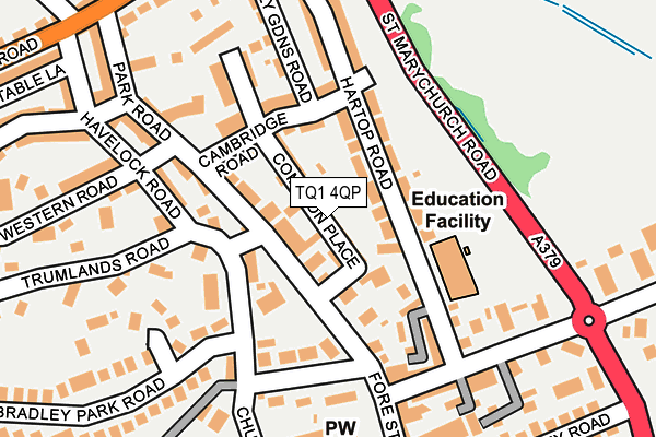 TQ1 4QP map - OS OpenMap – Local (Ordnance Survey) TQ1 4QP map - OS OpenMap – Local (Ordnance Survey)
