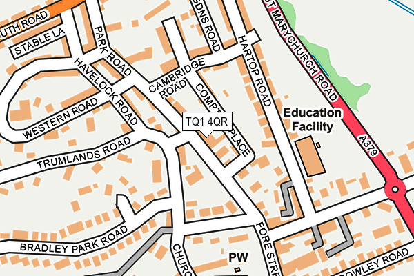 TQ1 4QR map - OS OpenMap – Local (Ordnance Survey)