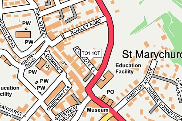 TQ1 4QT map - OS OpenMap – Local (Ordnance Survey)