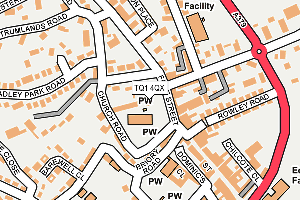 TQ1 4QX map - OS OpenMap – Local (Ordnance Survey) TQ1 4QX map - OS OpenMap – Local (Ordnance Survey)