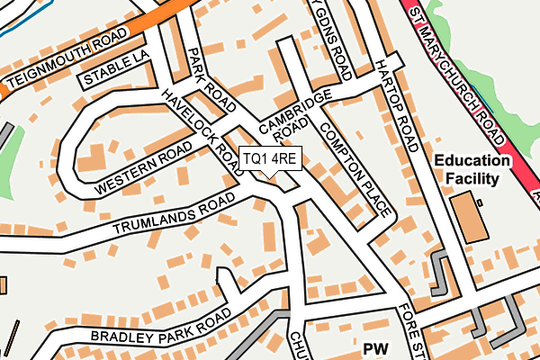 TQ1 4RE map - OS OpenMap – Local (Ordnance Survey) TQ1 4RE map - OS OpenMap – Local (Ordnance Survey)