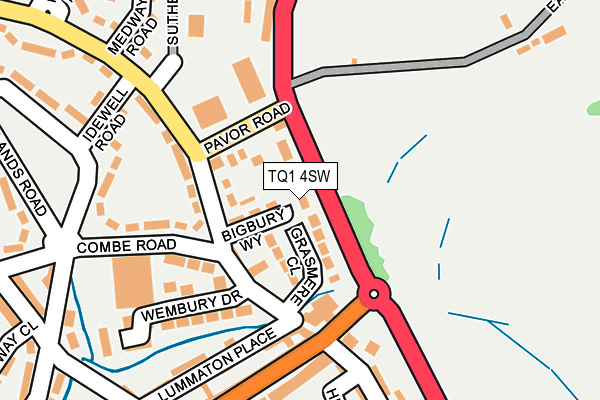 TQ1 4SW map - OS OpenMap – Local (Ordnance Survey) TQ1 4SW map - OS OpenMap – Local (Ordnance Survey)