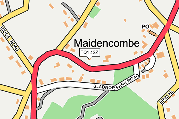 TQ1 4SZ map - OS OpenMap – Local (Ordnance Survey) TQ1 4SZ map - OS OpenMap – Local (Ordnance Survey)
