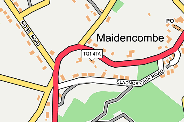 TQ1 4TA map - OS OpenMap – Local (Ordnance Survey) TQ1 4TA map - OS OpenMap – Local (Ordnance Survey)