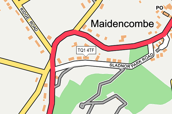 TQ1 4TF map - OS OpenMap – Local (Ordnance Survey) TQ1 4TF map - OS OpenMap – Local (Ordnance Survey)