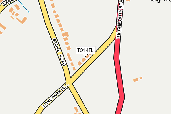 TQ1 4TL map - OS OpenMap – Local (Ordnance Survey) TQ1 4TL map - OS OpenMap – Local (Ordnance Survey)