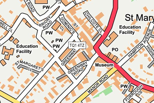 TQ1 4TZ map - OS OpenMap – Local (Ordnance Survey) TQ1 4TZ map - OS OpenMap – Local (Ordnance Survey)