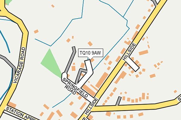 TQ10 9AW map - OS OpenMap – Local (Ordnance Survey) TQ10 9AW map - OS OpenMap – Local (Ordnance Survey)