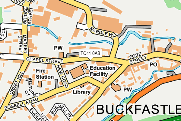 TQ11 0AB map - OS OpenMap – Local (Ordnance Survey) TQ11 0AB map - OS OpenMap – Local (Ordnance Survey)
