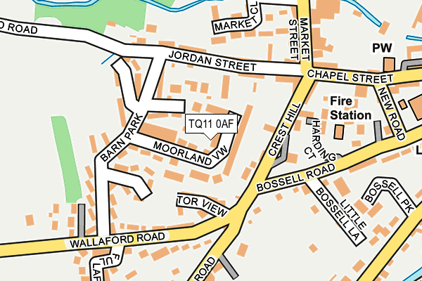 TQ11 0AF map - OS OpenMap – Local (Ordnance Survey) TQ11 0AF map - OS OpenMap – Local (Ordnance Survey)