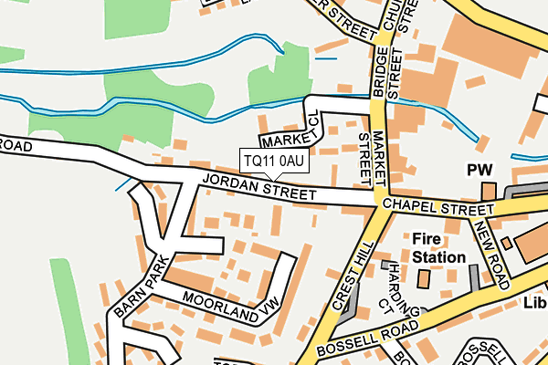 TQ11 0AU map - OS OpenMap – Local (Ordnance Survey) TQ11 0AU map - OS OpenMap – Local (Ordnance Survey)