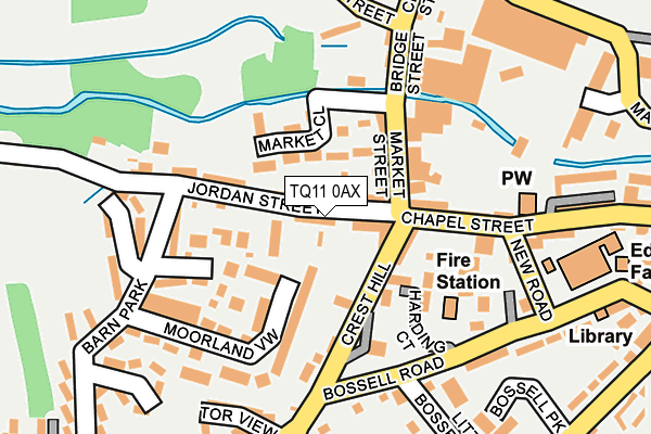 TQ11 0AX map - OS OpenMap – Local (Ordnance Survey) TQ11 0AX map - OS OpenMap – Local (Ordnance Survey)