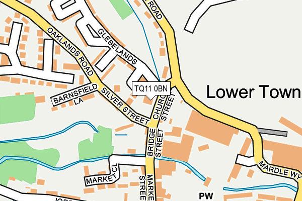 TQ11 0BN map - OS OpenMap – Local (Ordnance Survey) TQ11 0BN map - OS OpenMap – Local (Ordnance Survey)