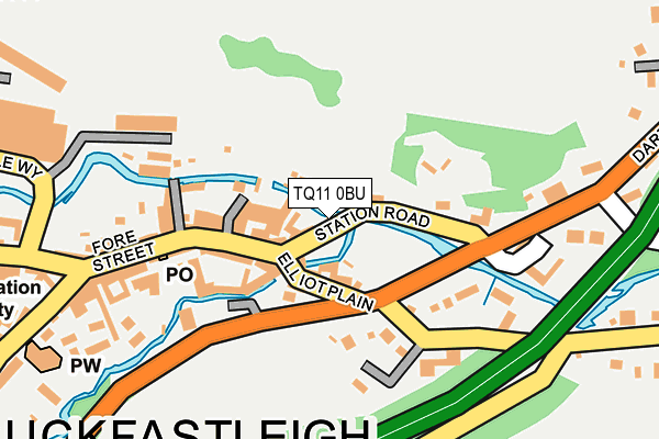 TQ11 0BU map - OS OpenMap – Local (Ordnance Survey) TQ11 0BU map - OS OpenMap – Local (Ordnance Survey)