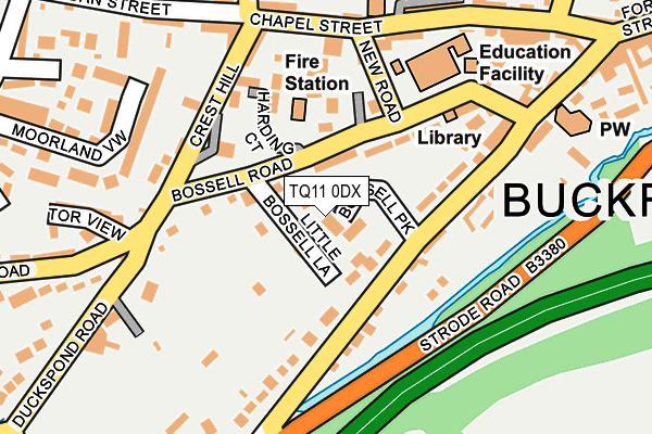 TQ11 0DX map - OS OpenMap – Local (Ordnance Survey) TQ11 0DX map - OS OpenMap – Local (Ordnance Survey)