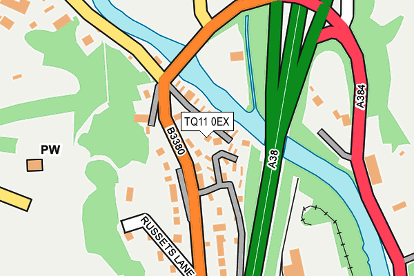 TQ11 0EX map - OS OpenMap – Local (Ordnance Survey) TQ11 0EX map - OS OpenMap – Local (Ordnance Survey)