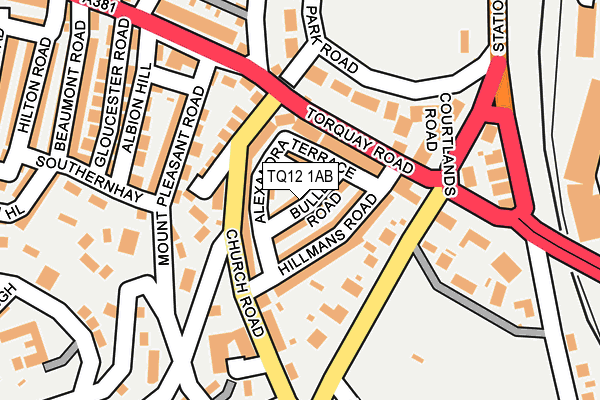 TQ12 1AB map - OS OpenMap – Local (Ordnance Survey) TQ12 1AB map - OS OpenMap – Local (Ordnance Survey)