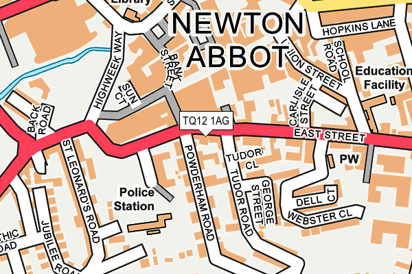 TQ12 1AG map - OS OpenMap – Local (Ordnance Survey) TQ12 1AG map - OS OpenMap – Local (Ordnance Survey)