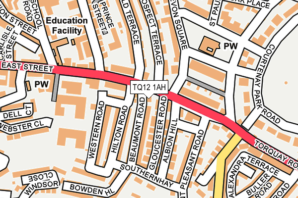 TQ12 1AH map - OS OpenMap – Local (Ordnance Survey) TQ12 1AH map - OS OpenMap – Local (Ordnance Survey)