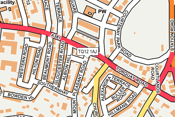 TQ12 1AJ map - OS OpenMap – Local (Ordnance Survey) TQ12 1AJ map - OS OpenMap – Local (Ordnance Survey)