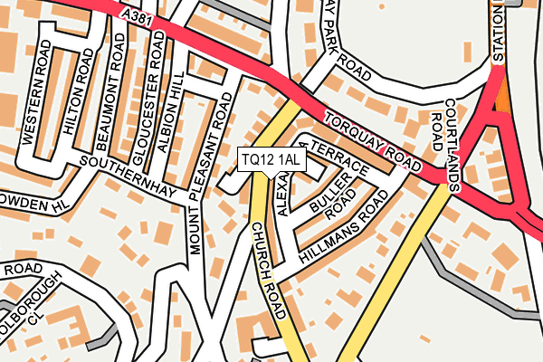 TQ12 1AL map - OS OpenMap – Local (Ordnance Survey) TQ12 1AL map - OS OpenMap – Local (Ordnance Survey)