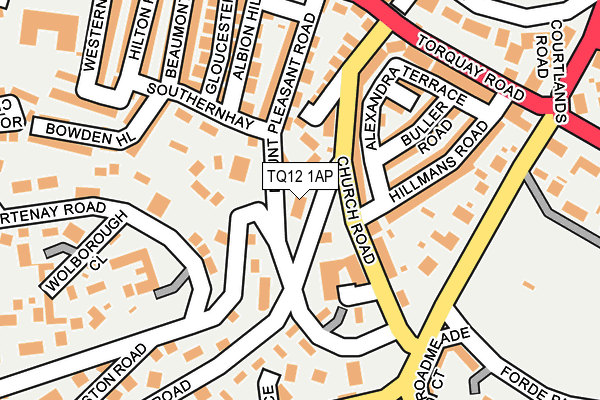 TQ12 1AP map - OS OpenMap – Local (Ordnance Survey) TQ12 1AP map - OS OpenMap – Local (Ordnance Survey)