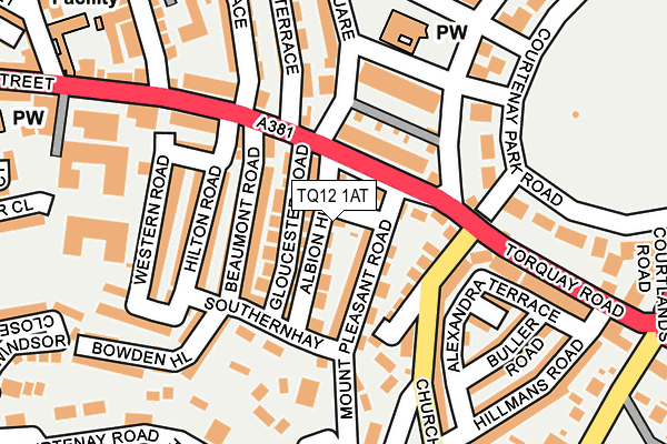 TQ12 1AT map - OS OpenMap – Local (Ordnance Survey)