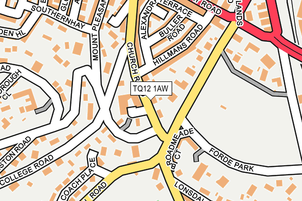 TQ12 1AW map - OS OpenMap – Local (Ordnance Survey) TQ12 1AW map - OS OpenMap – Local (Ordnance Survey)