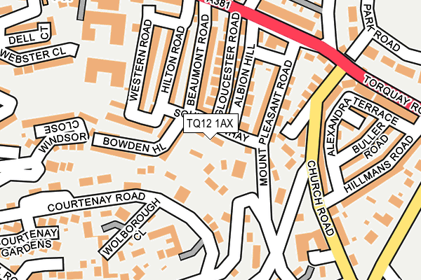 TQ12 1AX map - OS OpenMap – Local (Ordnance Survey) TQ12 1AX map - OS OpenMap – Local (Ordnance Survey)