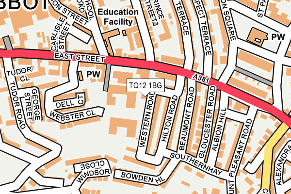 TQ12 1BG map - OS OpenMap – Local (Ordnance Survey)