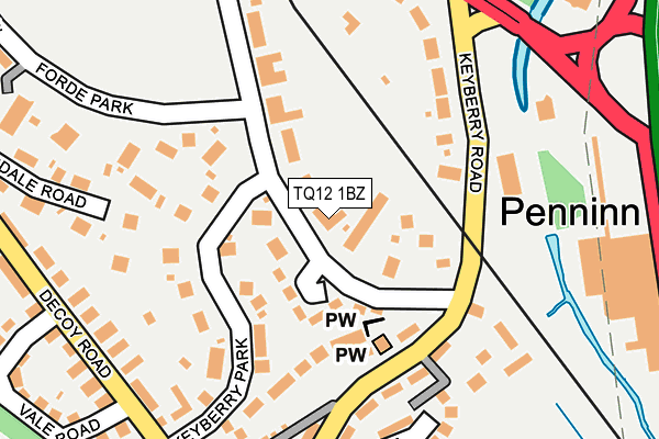 TQ12 1BZ map - OS OpenMap – Local (Ordnance Survey) TQ12 1BZ map - OS OpenMap – Local (Ordnance Survey)