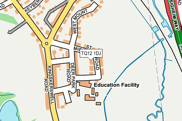 TQ12 1DJ map - OS OpenMap – Local (Ordnance Survey) TQ12 1DJ map - OS OpenMap – Local (Ordnance Survey)