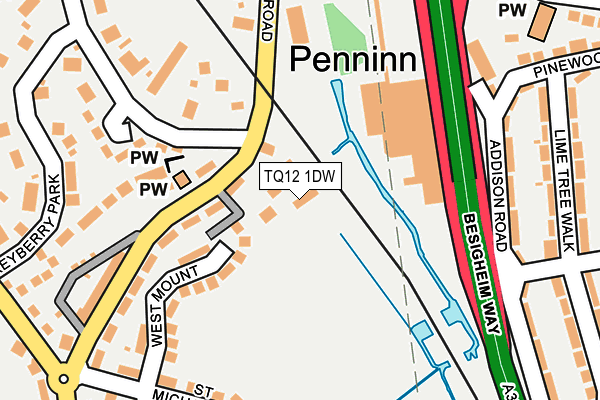 TQ12 1DW map - OS OpenMap – Local (Ordnance Survey) TQ12 1DW map - OS OpenMap – Local (Ordnance Survey)