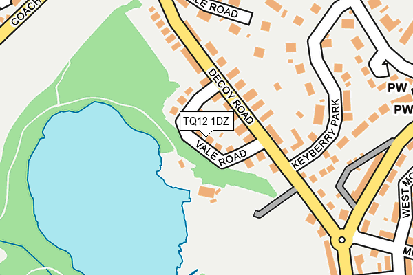 TQ12 1DZ map - OS OpenMap – Local (Ordnance Survey) TQ12 1DZ map - OS OpenMap – Local (Ordnance Survey)