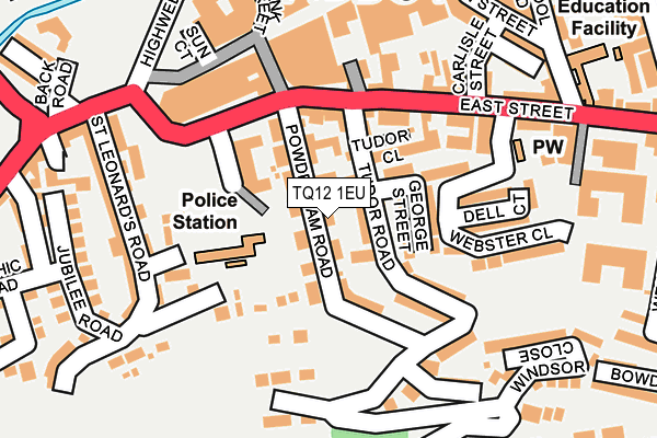 TQ12 1EU map - OS OpenMap – Local (Ordnance Survey)