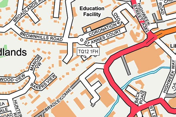 TQ12 1FH map - OS OpenMap – Local (Ordnance Survey) TQ12 1FH map - OS OpenMap – Local (Ordnance Survey)