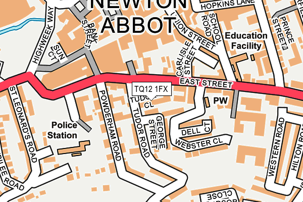 TQ12 1FX map - OS OpenMap – Local (Ordnance Survey)