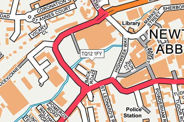 TQ12 1FY map - OS OpenMap – Local (Ordnance Survey) TQ12 1FY map - OS OpenMap – Local (Ordnance Survey)