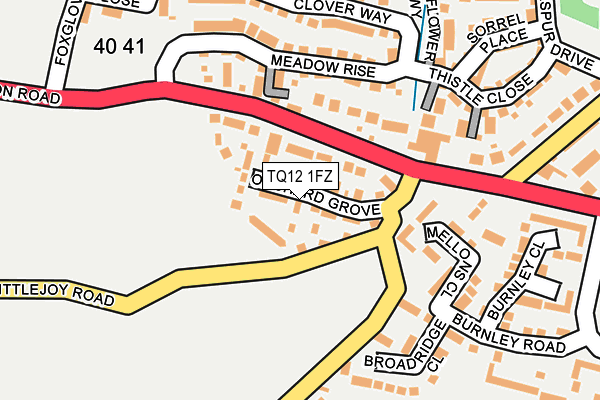 TQ12 1FZ map - OS OpenMap – Local (Ordnance Survey) TQ12 1FZ map - OS OpenMap – Local (Ordnance Survey)