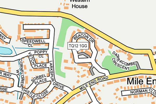 TQ12 1GG map - OS OpenMap – Local (Ordnance Survey) TQ12 1GG map - OS OpenMap – Local (Ordnance Survey)